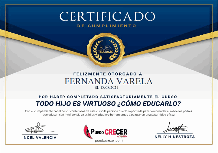 Diploma Todo hijo es virtuoso